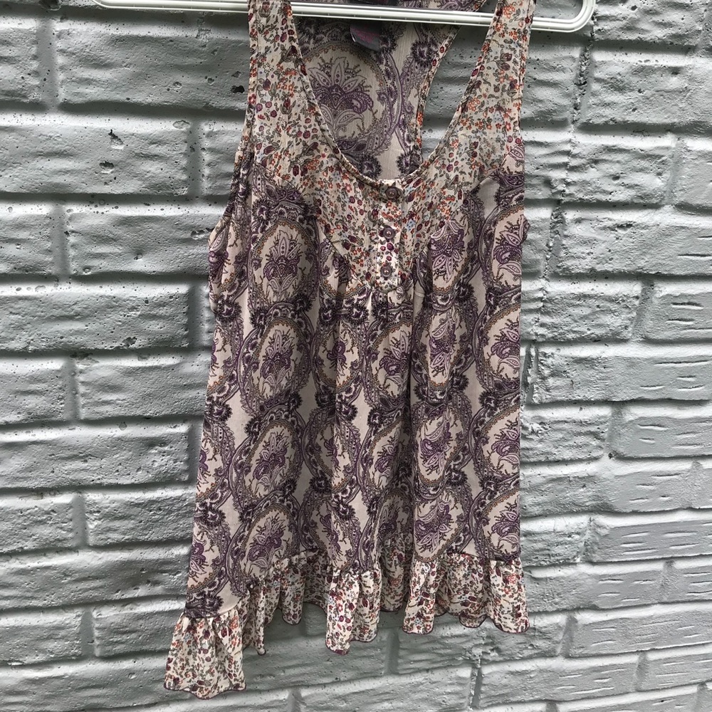 Sheer paisley tank top